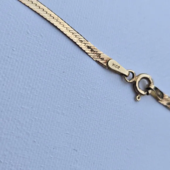 14k Gold Necklace Flat Herringbobe